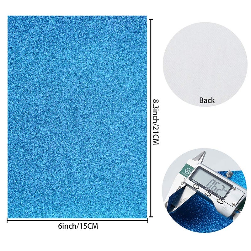 Litchi 32 Colors 8X6 Inches Glitter Faux Leather Fabric Sheets for Leather Bows, Earring, Jewelry Making, Sewing, Shoe Making and Craft Making - Image 3
